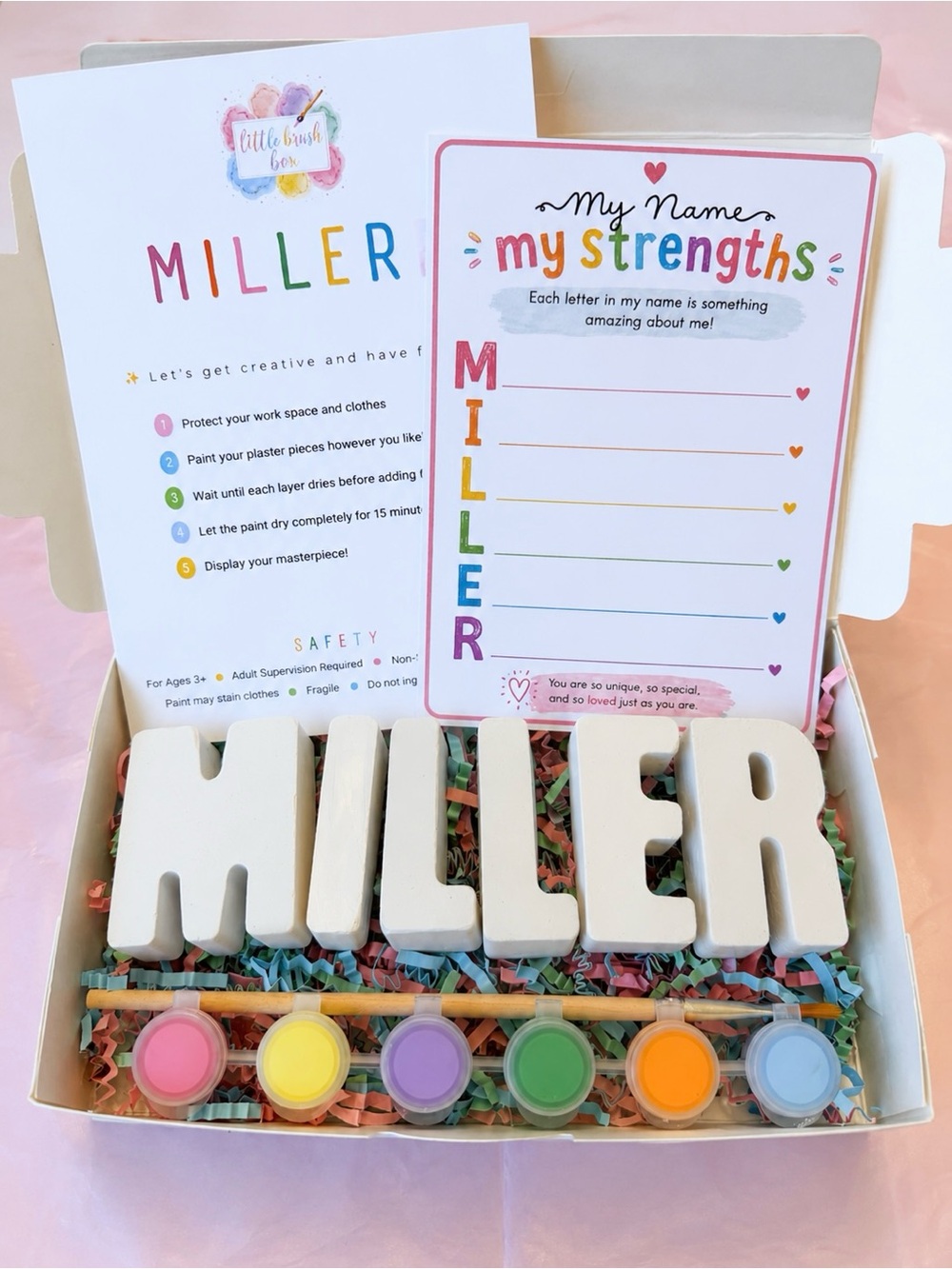 Personalized Name Painting Kit & My Strengths Activity for Kids | DIY Craft
